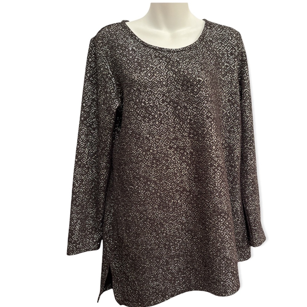Christopher & Banks Sparkly Black  tunic Top.  Woman’s Size large